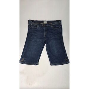 Levi's San Francisco 515 Capri Skimmers Sz 14 Embroidery Medium Wash Button Hems